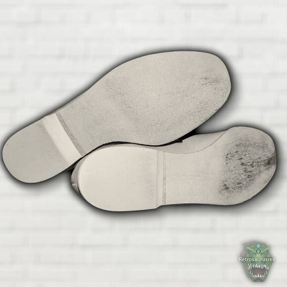 VINTAGE 1970's Retro Twee Two Tone Naugahyde Bowling Shoes, Size 6 - Picture 5 of 7